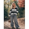 image:imageAstylish Women 2026 Knit Chevron Striped Cardigan Sweaters  Fall Outfits Open Front Long Sleeve Business Casual Button DownBlack