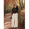 image:imageAstylish Women 2026 Knit Chevron Striped Cardigan Sweaters  Fall Outfits Open Front Long Sleeve Business Casual Button DownBlack Brown