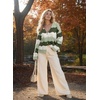 image:imageAstylish Women 2026 Knit Chevron Striped Cardigan Sweaters  Fall Outfits Open Front Long Sleeve Business Casual Button DownGrass Green