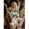 image:imageAstylish Women 2026 Knit Chevron Striped Cardigan Sweaters  Fall Outfits Open Front Long Sleeve Business Casual Button DownGrass Green