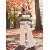image:imageAstylish Women 2026 Knit Chevron Striped Cardigan Sweaters  Fall Outfits Open Front Long Sleeve Business Casual Button DownKhaki