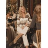 image:imageAstylish Women 2026 Knit Chevron Striped Cardigan Sweaters  Fall Outfits Open Front Long Sleeve Business Casual Button DownKhaki