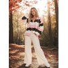 image:imageAstylish Women 2026 Knit Chevron Striped Cardigan Sweaters  Fall Outfits Open Front Long Sleeve Business Casual Button DownPink