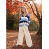 image:imageAstylish Women 2026 Knit Chevron Striped Cardigan Sweaters  Fall Outfits Open Front Long Sleeve Business Casual Button DownSky Blue