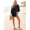 image:imageAstylish Women 2026 Loose Fit Tops Linen Cotton Button Down Shirts Blouses  Collared V Neck Roll Up Long SleeveBlack
