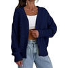 image:imageAstylish Womens Knit Open Front Button Down Hollow Out Cardigan Sweaters  Long Sleeve V Neck Lightweight Business Casual Sweater Cardigans 2026Fall Winter Going Out OutfitsSail Blue