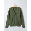 image:imageAstylish Womens Knit Open Front Button Down Hollow Out Cardigan Sweaters  Long Sleeve V Neck Lightweight Business Casual Sweater Cardigans 2026Fall Winter Going Out OutfitsGreen