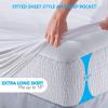 imagePlushDeluxe Premium Bamboo Mattress Protector  King Size Waterproof ampamp Ultra Soft Breathable Noiseless Washable Bed Mattress Cover for Comfort ampamp Protection  WhiteTwin 39x75