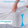 imagePlushDeluxe Premium Bamboo Mattress Protector  King Size Waterproof ampamp Ultra Soft Breathable Noiseless Washable Bed Mattress Cover for Comfort ampamp Protection  WhiteTwin XL 3980