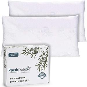 imagePremium Standard 20x 28 Waterproof Pillow Protector Covers  Zippered Pillowcase Set of 2Standard 20x28