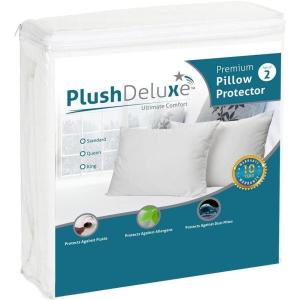 imagePremium Waterproof Pillow Protectors  King Size 20x38 Set of 2  Zippered Pillow Cover Made with Soft Terry Cotton Fabric  Hypoallergenic and Dust ProofSTANDARD 20x28