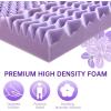 imageMUXHOMO 2 Inch 7Zone Queen Mattress Topper Egg Crate Foam Mattress Topper Queen Size for Back Pain Lavender Cooling Gel Infused Bed Pad CertiPURUS and OekoTEX Certification 60quot80quot