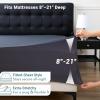 imageMUXHOMO 2 Pack Waterproof Queen Mattress Protector Breathable ampamp Noiseless Mattress Cover Queen Size Bed with 8quot21quot Deep Pocket Cooling 3D Air Fabric Bed Pad Cover Washable for Home WhiteDark Grey