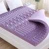 imageMUXHOMO 3 Inch 7Zone Queen Mattress Topper Egg Crate Foam Mattress Topper Queen Size for Back Pain Lavender Cooling Gel Infused Bed Pad CertiPURUS and OekoTEX Certification 60quot80quotTwin XL