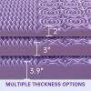 imageMUXHOMO 3 Inch 7Zone Queen Mattress Topper Egg Crate Foam Mattress Topper Queen Size for Back Pain Lavender Cooling Gel Infused Bed Pad CertiPURUS and OekoTEX Certification 60quot80quotQueen