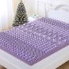 imageMUXHOMO 3 Inch 7Zone Queen Mattress Topper Egg Crate Foam Mattress Topper Queen Size for Back Pain Lavender Cooling Gel Infused Bed Pad CertiPURUS and OekoTEX Certification 60quot80quotKing