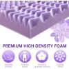 imageMUXHOMO 3 Inch 7Zone Queen Mattress Topper Egg Crate Foam Mattress Topper Queen Size for Back Pain Lavender Cooling Gel Infused Bed Pad CertiPURUS and OekoTEX Certification 60quot80quotTwin