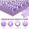 imageMUXHOMO 3 Inch 7Zone Queen Mattress Topper Egg Crate Foam Mattress Topper Queen Size for Back Pain Lavender Cooling Gel Infused Bed Pad CertiPURUS and OekoTEX Certification 60quot80quotKing