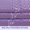 imageMUXHOMO 3 Inch 7Zone Queen Mattress Topper Egg Crate Foam Mattress Topper Queen Size for Back Pain Lavender Cooling Gel Infused Bed Pad CertiPURUS and OekoTEX Certification 60quot80quotKing