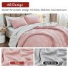 imageMUXHOMO 7 Pieces Queen Comforter Set Reversible Bed in a Bag Queen Size All Season Bedding Set with Comforter Flat Sheet Fitted Sheet Pillowcases ampamp Shams Red ampamp BlackPinkLight Grey