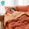 imageMUXHOMO 7 Pieces Queen Comforter Set Reversible Bed in a Bag Queen Size All Season Bedding Set with Comforter Flat Sheet Fitted Sheet Pillowcases ampamp Shams Red ampamp BlackBurnt OrangeCamel