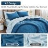 imageMUXHOMO 7 Pieces Queen Comforter Set Reversible Bed in a Bag Queen Size All Season Bedding Set with Comforter Flat Sheet Fitted Sheet Pillowcases ampamp Shams Red ampamp BlackTealLake Blue
