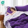 imageMUXHOMO 7 Pieces Queen Comforter Set Reversible Bed in a Bag Queen Size All Season Bedding Set with Comforter Flat Sheet Fitted Sheet Pillowcases ampamp Shams Red ampamp BlackPurpleLavender