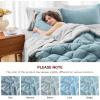 imageMUXHOMO 7 Pieces Queen Comforter Set Reversible Bed in a Bag Queen Size All Season Bedding Set with Comforter Flat Sheet Fitted Sheet Pillowcases ampamp Shams Red ampamp BlackGreyish BlueLight Grey