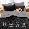 imageMUXHOMO 7 Pieces Queen Comforter Set Reversible Bed in a Bag Queen Size All Season Bedding Set with Comforter Flat Sheet Fitted Sheet Pillowcases ampamp Shams Red ampamp BlackBlackSoot