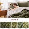 imageMUXHOMO 7 Pieces Queen Comforter Set Reversible Bed in a Bag Queen Size All Season Bedding Set with Comforter Flat Sheet Fitted Sheet Pillowcases ampamp Shams Red ampamp BlackOlive GreenBeige
