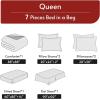 imageMUXHOMO 7 Pieces Queen Comforter Set Reversible Bed in a Bag Queen Size All Season Bedding Set with Comforter Flat Sheet Fitted Sheet Pillowcases ampamp Shams Red ampamp BlackPinkLight Grey