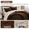 imageMUXHOMO 7 Pieces Queen Comforter Set Reversible Bed in a Bag Queen Size All Season Bedding Set with Comforter Flat Sheet Fitted Sheet Pillowcases ampamp Shams Red ampamp BlackBrownKhaki