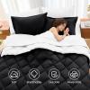 imageMUXHOMO 7 Pieces Queen Comforter Set Reversible Bed in a Bag Queen Size All Season Bedding Set with Comforter Flat Sheet Fitted Sheet Pillowcases ampamp Shams Red ampamp BlackBlackWhite