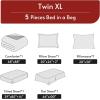 imageMUXHOMO 7 Pieces Queen Comforter Set Reversible Bed in a Bag Queen Size All Season Bedding Set with Comforter Flat Sheet Fitted Sheet Pillowcases ampamp Shams Red ampamp BlackGreyish BlueLight Grey