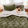 imageMUXHOMO 7 Pieces Queen Comforter Set Reversible Bed in a Bag Queen Size All Season Bedding Set with Comforter Flat Sheet Fitted Sheet Pillowcases ampamp Shams Red ampamp BlackOlive GreenBeige