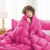 imageMUXHOMO 7 Pieces Queen Comforter Set Reversible Bed in a Bag Queen Size All Season Bedding Set with Comforter Flat Sheet Fitted Sheet Pillowcases ampamp Shams Red ampamp BlackHot PinkBaby Pink
