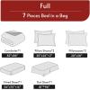 imageMUXHOMO 7 Pieces Queen Comforter Set Reversible Bed in a Bag Queen Size All Season Bedding Set with Comforter Flat Sheet Fitted Sheet Pillowcases ampamp Shams Red ampamp BlackGreyish BlueLight Grey
