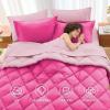 imageMUXHOMO 7 Pieces Queen Comforter Set Reversible Bed in a Bag Queen Size All Season Bedding Set with Comforter Flat Sheet Fitted Sheet Pillowcases ampamp Shams Red ampamp BlackHot PinkBaby Pink