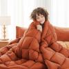 imageMUXHOMO 7 Pieces Queen Comforter Set Reversible Bed in a Bag Queen Size All Season Bedding Set with Comforter Flat Sheet Fitted Sheet Pillowcases ampamp Shams Red ampamp BlackBurnt OrangeCamel