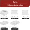 imageMUXHOMO 7 Pieces Queen Comforter Set Reversible Bed in a Bag Queen Size All Season Bedding Set with Comforter Flat Sheet Fitted Sheet Pillowcases ampamp Shams Red ampamp BlackPinkLight Grey