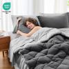 imageMUXHOMO 7 Pieces Queen Comforter Set Reversible Bed in a Bag Queen Size All Season Bedding Set with Comforter Flat Sheet Fitted Sheet Pillowcases ampamp Shams Red ampamp BlackDark GreyLight Grey