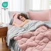 imageMUXHOMO 7 Pieces Queen Comforter Set Reversible Bed in a Bag Queen Size All Season Bedding Set with Comforter Flat Sheet Fitted Sheet Pillowcases ampamp Shams Red ampamp BlackPinkLight Grey