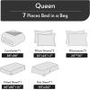 imageMUXHOMO 7 Pieces Queen Comforter Set Reversible Bed in a Bag Queen Size All Season Bedding Set with Comforter Flat Sheet Fitted Sheet Pillowcases ampamp Shams Red ampamp BlackTealLake Blue