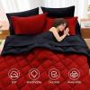 imageMUXHOMO 7 Pieces Queen Comforter Set Reversible Bed in a Bag Queen Size All Season Bedding Set with Comforter Flat Sheet Fitted Sheet Pillowcases ampamp Shams Red ampamp Black01  RedBlack