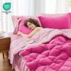 imageMUXHOMO 7 Pieces Queen Comforter Set Reversible Bed in a Bag Queen Size All Season Bedding Set with Comforter Flat Sheet Fitted Sheet Pillowcases ampamp Shams Red ampamp BlackHot PinkBaby Pink