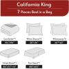imageMUXHOMO 7 Pieces Queen Comforter Set Reversible Bed in a Bag Queen Size All Season Bedding Set with Comforter Flat Sheet Fitted Sheet Pillowcases ampamp Shams Red ampamp BlackGreyish BlueLight Grey