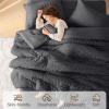 imageMUXHOMO 7 Pieces Queen Comforter Set Seersucker Bed in a Bag Queen Size All Season Luxury Bedding Set with Comforter Flat Sheet Fitted Sheet Pillowcases ampamp Shams BeigeDark Grey