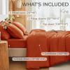 imageMUXHOMO 7 Pieces Queen Comforter Set Seersucker Bed in a Bag Queen Size All Season Luxury Bedding Set with Comforter Flat Sheet Fitted Sheet Pillowcases ampamp Shams BeigeBurnt Orange