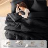 imageMUXHOMO 7 Pieces Queen Comforter Set Seersucker Bed in a Bag Queen Size All Season Luxury Bedding Set with Comforter Flat Sheet Fitted Sheet Pillowcases ampamp Shams BeigeBlack