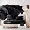 imageMUXHOMO 7 Pieces Queen Comforter Set Seersucker Bed in a Bag Queen Size All Season Luxury Bedding Set with Comforter Flat Sheet Fitted Sheet Pillowcases ampamp Shams BeigeBlack